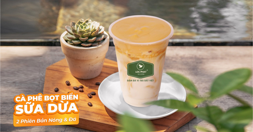 Cà phê bọt biển sữa dừa